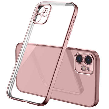 Alogy TPU Luxury Case mit Kameraschutz für Apple iPhone 12 Pink Klarglas