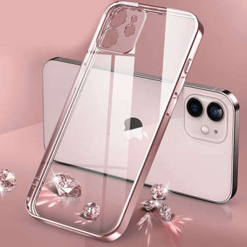 Alogy TPU Luxury Case mit Kameraschutz für Apple iPhone 12 Pink Klarglas