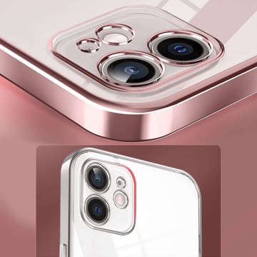 Alogy TPU Luxury Case mit Kameraschutz für Apple iPhone 12 Pink Klarglas