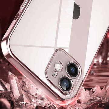 Alogy TPU Luxury Case mit Kameraschutz für Apple iPhone 12 Pink Klarglas