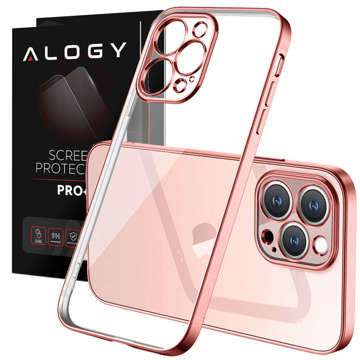 Alogy TPU Luxury Case mit Kameraschutz für Apple iPhone 12 Pro Rosa Klarglas