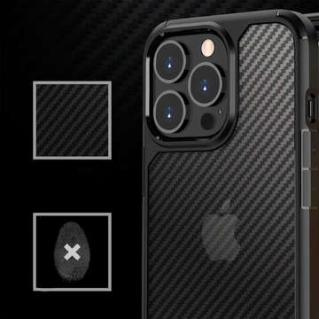 Alogy Techsuit CarbonFuse Schutzhülle für Apple iPhone 14 Pro Max, schwarzes Glas