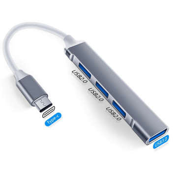 Alogy USB-C HUB auf 4 Ports USB 3.0 5GB/s Adapter Port Splitter Splitter Netzwerk Hub