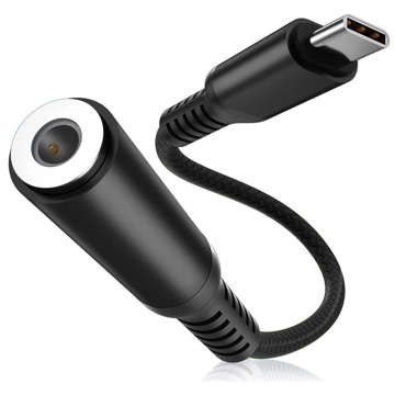 Alogy USB-C auf Mini Jack 3,5 mm Adapter mit DAC Nylon Schwarz