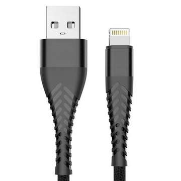 Alogy USB-auf-Lightning-Kabel 1 m zum Aufladen von iPhone, iPad, iPod, Nylongeflecht, schwarz, Organizer