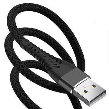 Alogy USB-auf-Lightning-Kabel 1 m zum Aufladen von iPhone, iPad, iPod, Nylongeflecht, schwarz, Organizer