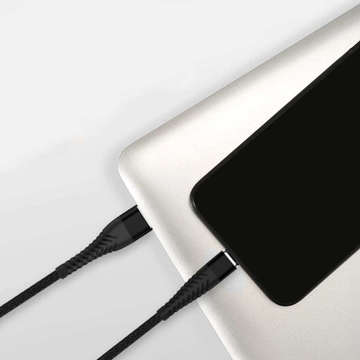 Alogy USB-auf-Lightning-Kabel 1 m zum Aufladen von iPhone, iPad, iPod, Nylongeflecht, schwarz, Organizer