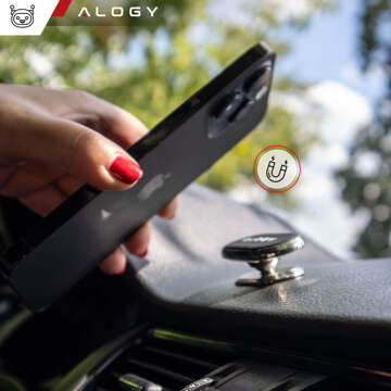 Alogy Universal-Auto-Magnethalterung für Telefon im Cockpit, für Armaturenbrett, Schwarz