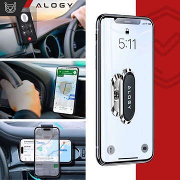 Alogy Universal-Auto-Magnethalterung für Telefon im Cockpit, für Armaturenbrett, Schwarz