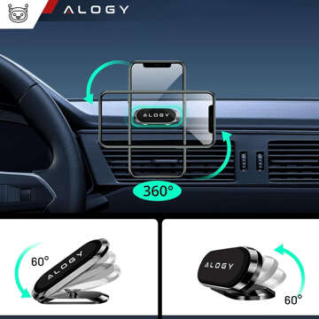 Alogy Universal-Auto-Magnethalterung für Telefon im Cockpit, für Armaturenbrett, Schwarz