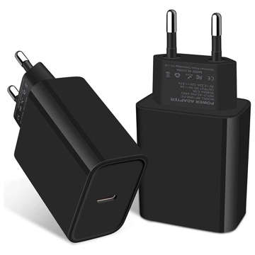 Alogy Wandladegerät schnell USB-C Typ C PD 20W Schwarz 1m USB-C Kabel