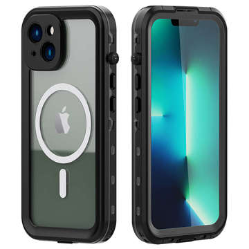 Alogy Wasserdichte Hülle IP68 Hülle mit durchsichtiger Rückseite 360 ​​Armor Case für MagSafe für Apple iPhone 14