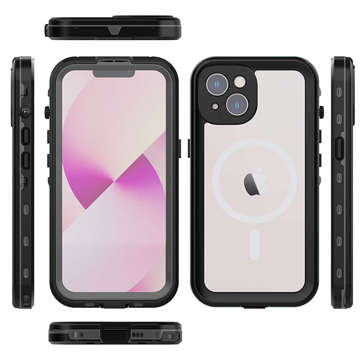 Alogy Wasserdichte Hülle IP68 Hülle mit durchsichtiger Rückseite 360 ​​Armor Case für MagSafe für Apple iPhone 14