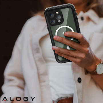 Alogy Wasserdichte Hülle IP68 Hülle mit durchsichtiger Rückseite 360 ​​Armor Case für MagSafe für Apple iPhone 14 Pro Max