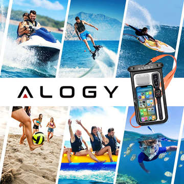 Alogy Waterproof Case universelle wasserdichte IPX8-Tasche für Telefone bis zu 9 Zoll und Zubehör Schwarz