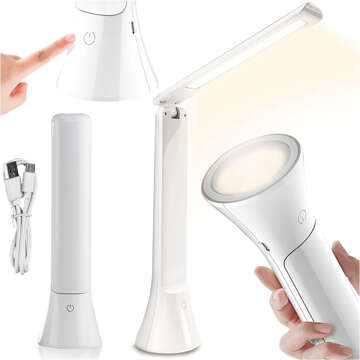 Alogy Weiß 2-in-1-LED-Schreibtisch-Nachtlampe, Taschenlampe, kabellose Touch-Lampe, 3 Modi, Lichtanpassung