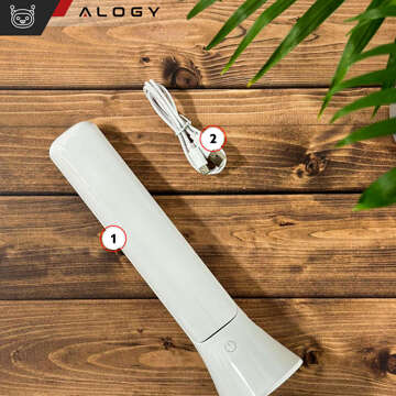 Alogy Weiß 2-in-1-LED-Schreibtisch-Nachtlampe, Taschenlampe, kabellose Touch-Lampe, 3 Modi, Lichtanpassung