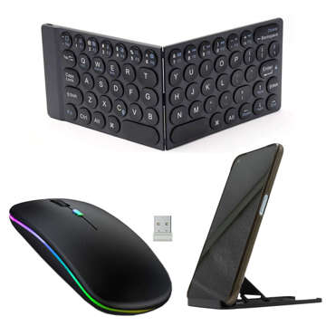 Alogy Wireless Bluetooth faltbare Tastatur für Win/iOs/Android BT Mouse Silent Adjustable Stand