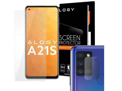 Alogy gehärtetes Glas für den Bildschirm des Samsung Galaxy A21s Glas für die Linse