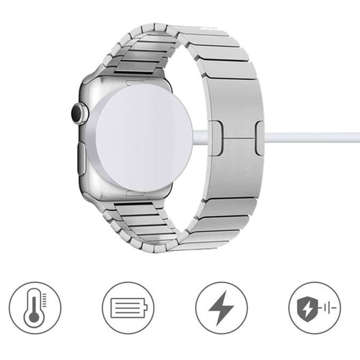 Alogy magnetisches QI induktives Ladekabel für Apple Watch USB-C Typ C 100cm 1M Weiß