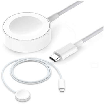 Alogy magnetisches QI induktives Ladekabel für Apple Watch USB-C Typ C 100cm 1M Weiß