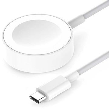 Alogy magnetisches QI induktives Ladekabel für Apple Watch USB-C Typ C 100cm 1M Weiß