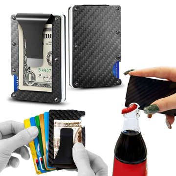 Anti-Diebstahl Smart Wallet RFID-Kartenhalter Alogy Carbon Black