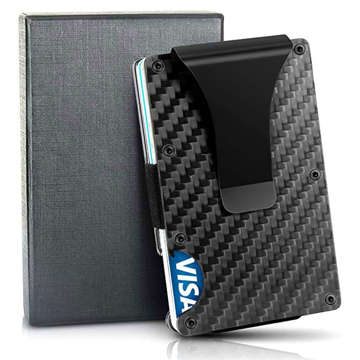 Anti-Diebstahl Smart Wallet RFID-Kartenhalter Alogy Carbon Black