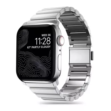 Armband Stahlband für Apple Watch 4 / 5 / 6 / 7 / 8 / 9 / Se / Ultra 1 / 2 (42 / 44 / 45 / 49 mm) Silber