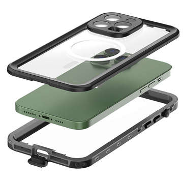 Armored 360 Case wasserdicht IP68 für MagSafe für iPhone 13 Pro Max Schwarz