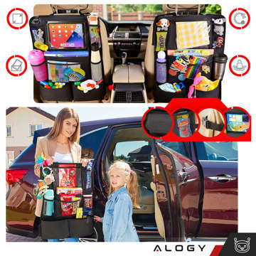 Auto-Organizer für Auto, Rückenlehne, Autositz, Alogy-Schutz für Tablet, Schwarz