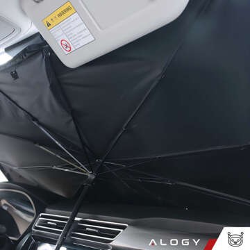 Auto-Sonnenschutz für Autos, UV-Sonnenschutz, Fensterabdeckung, Alogy Car, L 135 x 79 cm, Schwarz