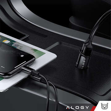 Autoladegerät 38 W USB QC 3.0 18 W USB-C C PD 20 W schnell leistungsstark für Alogy Car, schwarzes Gehäuse