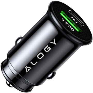 Autoladegerät 38W USB QC 3.0 18W USB-C C PD 20W schnell leistungsstark für Alogy Autotelefon schwarz