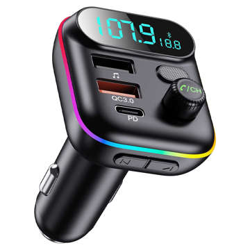 Autoladegerät Alogy FM Transmitter Bluetooth 5.0 Speicherkarte 32GB USB QC 3.0 TYPE-C PD