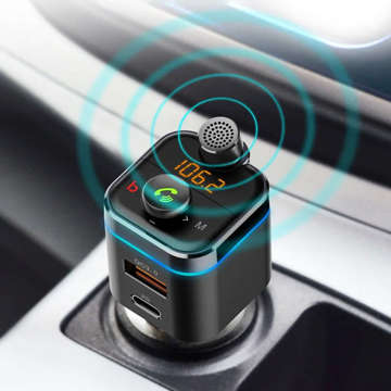 Autoladegerät Alogy FM Transmitter Bluetooth 5.0 USB Memory Stick QC 3.0 USB-C PD 18W USB-A auf USB-C Kabel