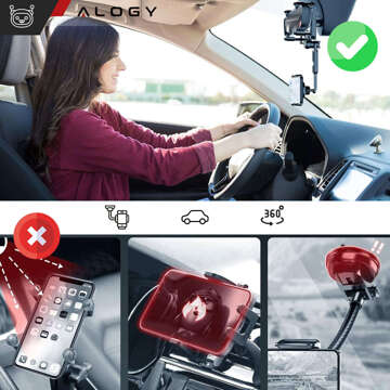 Autotelefonhalter für den Rückspiegel eines Autos Alogy Mirror Car Holder Schwarz