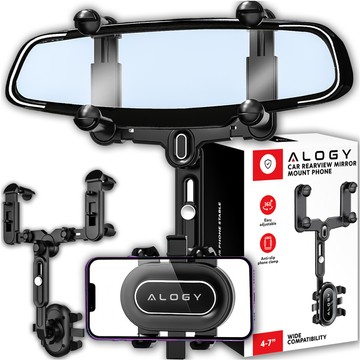 Autotelefonhalter für den Rückspiegel eines Autos Alogy Mirror Car Holder Schwarz