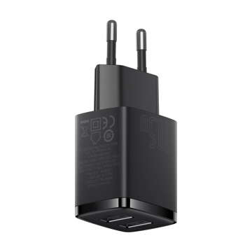 BASEUS Kompaktladegerät 2x USB 10,5W Schwarz