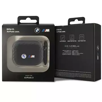 BMW BMA3WMPUCA2 Hülle für AirPods 3 Gen Cover schwarz/schwarz Carbon Double Metal Logo