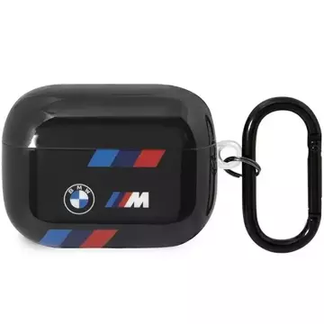 BMW BMAP222SOTK Hülle für AirPods Pro 2 Gen Cover Schwarz/Schwarz Tricolor Stripes