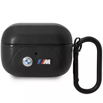 BMW BMAP22PVTK Hülle für AirPods Pro Hülle schwarz/schwarz Leder Curved Line