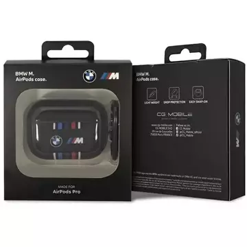 BMW BMAP22SWTK Hülle für AirPods Pro Hülle Schwarz/Schwarz Mehrere farbige Linien