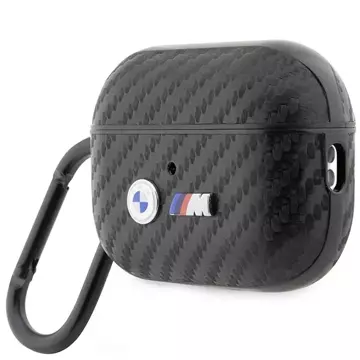 BMW BMAP2WMPUCA2 Hülle für AirPods Pro 2 Gen Cover schwarz/schwarz Carbon Double Metal Logo