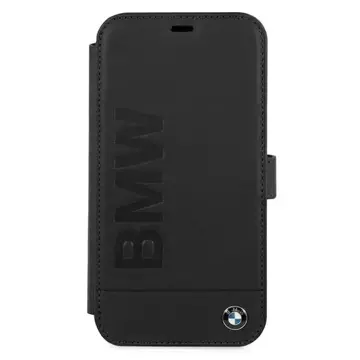 BMW BMFLBKP12SSLLBK Handyhülle für Apple iPhone 12 Mini 5.4" Schwarz/Schwarz Book Signature