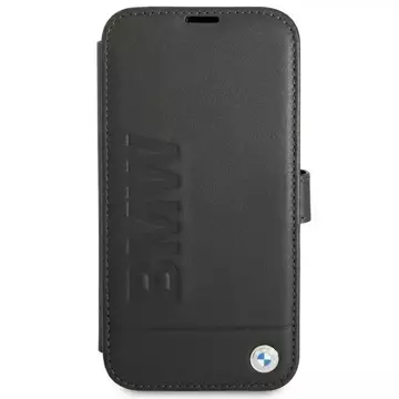 BMW BMFLBKP13SSLLBK Handyhülle für Apple iPhone 13 Mini 5.4" Schwarz/Schwarz Book Signature