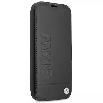 BMW BMFLBKP13SSLLBK Handyhülle für Apple iPhone 13 Mini 5.4" Schwarz/Schwarz Book Signature