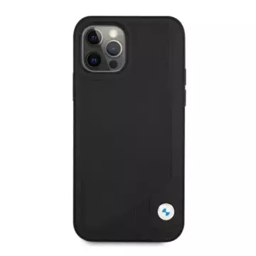 BMW BMHCP12LRCDPK Handyhülle für Apple iPhone 12 Pro Max 6.7" schwarz/schwarz Hardcase Leather Deboss