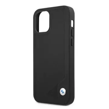 BMW BMHCP12LRCDPK Handyhülle für Apple iPhone 12 Pro Max 6.7" schwarz/schwarz Hardcase Leather Deboss