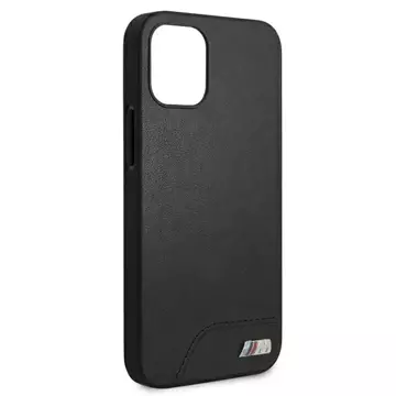 BMW BMHCP12SMHOLBK Phone Case für Apple iPhone 12 Mini 5.4" schwarz/schwarz Hardcase M Collection Smooth PU